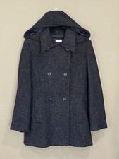 Max&co. Coat Womens 6 Hooded Long Wool Blend Italy Knitted Brown Gray