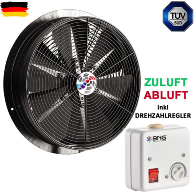 Industrie Ventilator Axial Großraum Lüfter 1200 - 9540 m/h³ Gebläse Wand 230 V