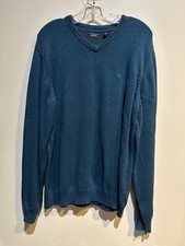 IZOD Men's Blue/ Teal Long Sleeve V-neck Sweater Size XL - NWT