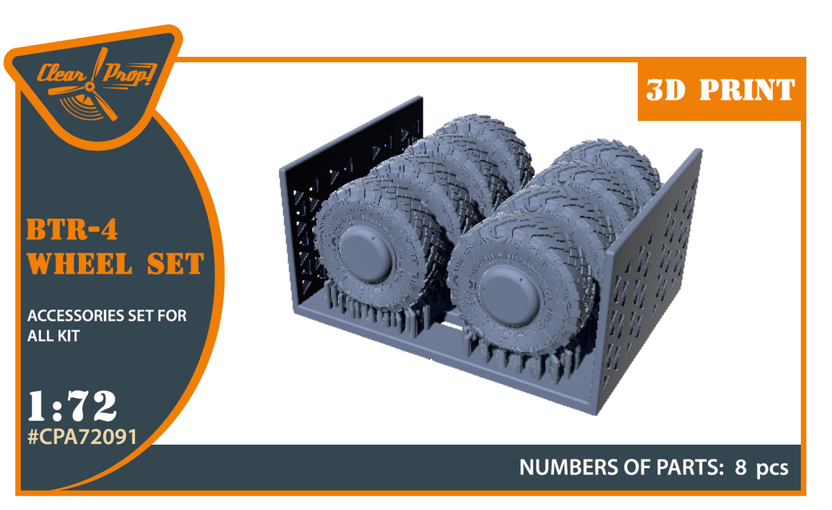 BTR-4 wheel set (Resin) 1/72 ClearProp CPA72091 | eBay