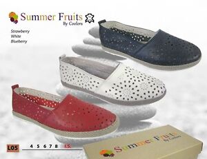 Summer Fruits by Coolers Ladies Casual Shoes  Beach Holiday Black or White 