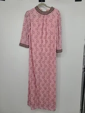 Vintage 1960s Mod House Wife, Brian Kelly For Roy Gaynor Pink Beaded Dress,  10 
