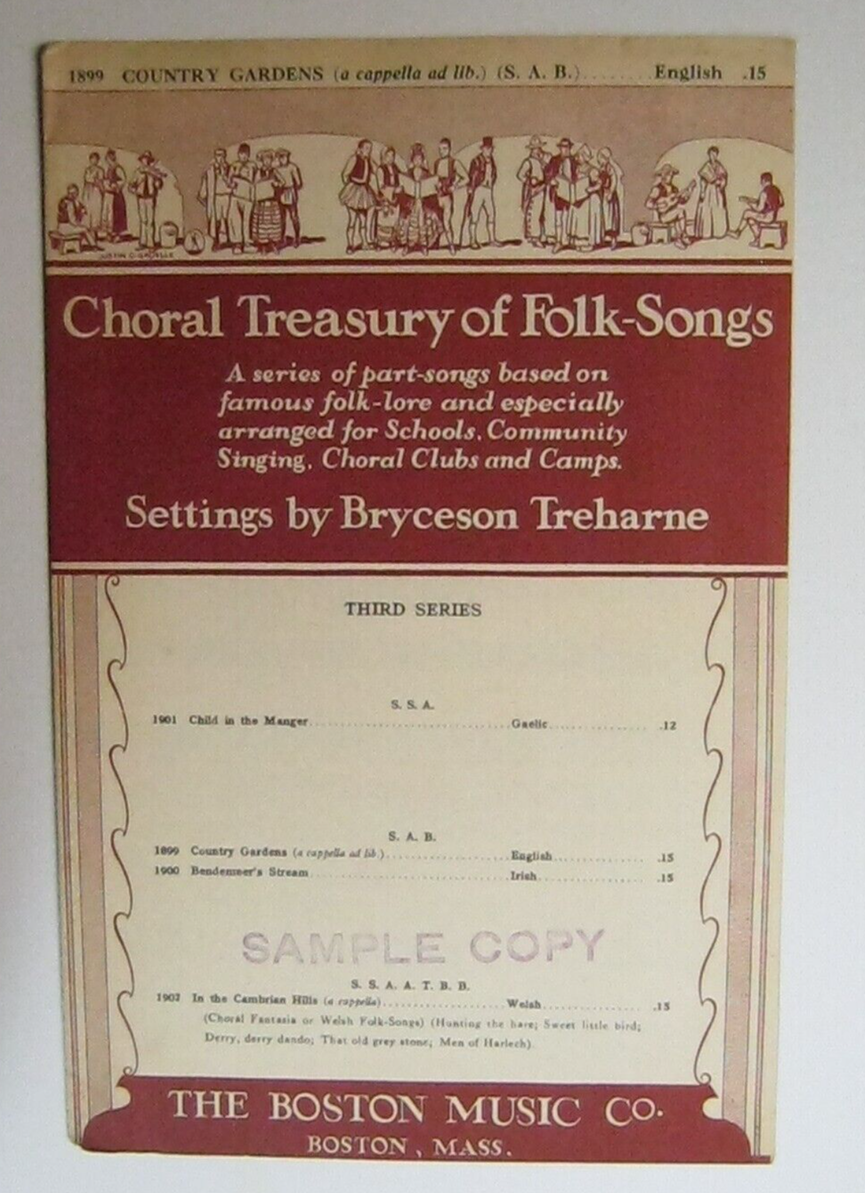 Trejhare Country Gardens Bryceson Treharne Boston Music Co 1899 1933 SAB | eBay