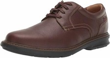 Men's Clarks Rendell Plain Oxford Shoe Mahogany Full Grain Leather 26145347