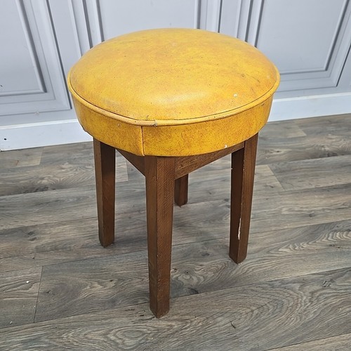 Single Retro Solid Wood Round Vinyl Upholstered Bar Stools Pub Seats - Man Cave - Picture 23 of 24