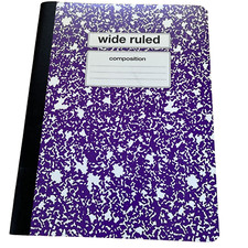 Staples Purple Marble Composition Book Wide Ruled 100 Sheet Home School Supplies