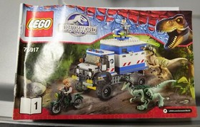 lego Jurassic World Raptor Rampage 75917, incomplete