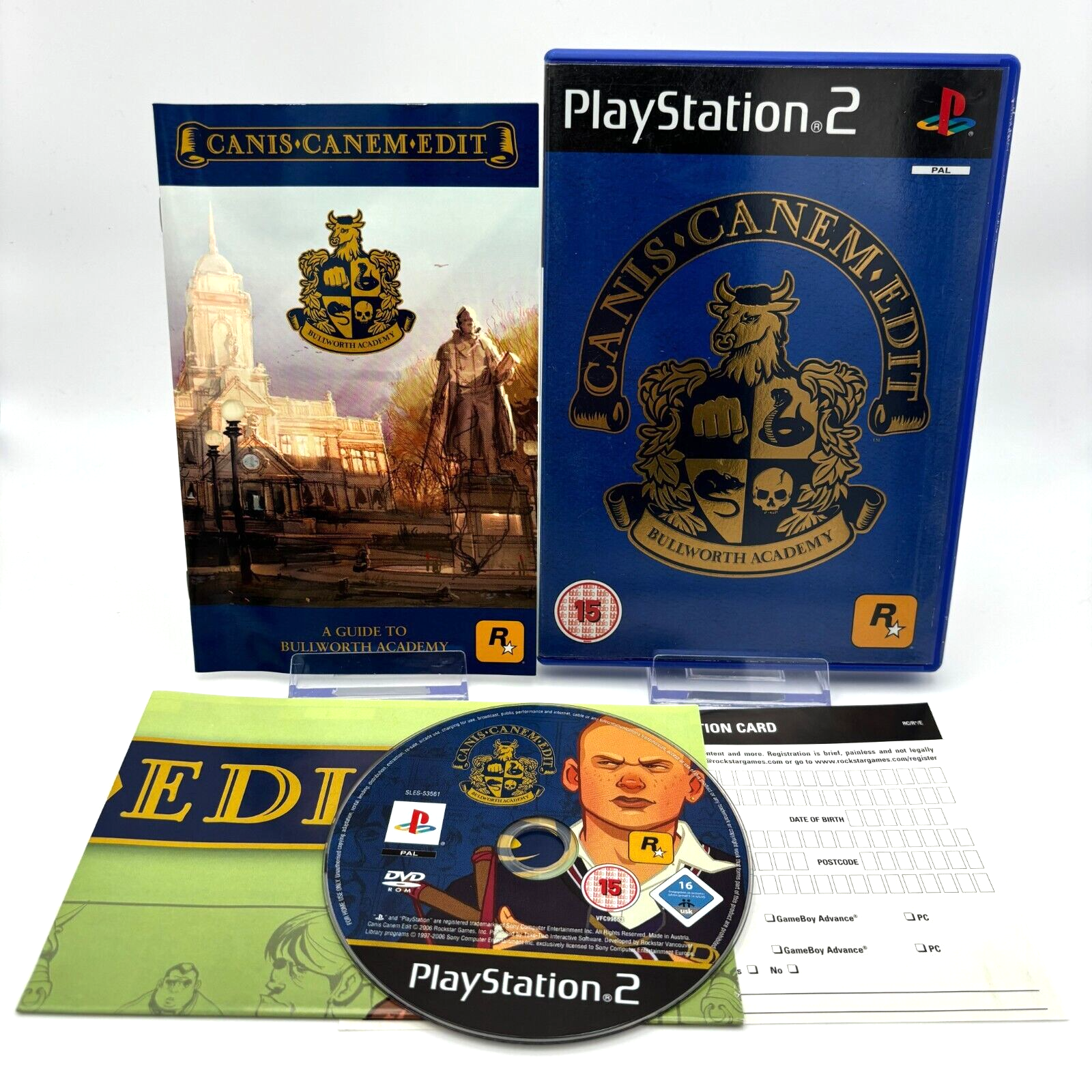 Canis Canem Edit AKA Bully (PAL PS2, 2006) *With MAP + REG* *Near Mint*