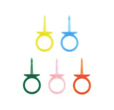 Kikkerland Cocktail Party FOOD RING PICK Toothpick Set of 20/5 different colors 