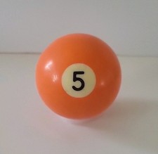 Vintage No. 5 Solid Orange Pool Ball Billiard 2" Replacement B 
