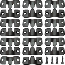 20Pcs 1.73 x 0.75 Black Flush Mount Bracket, Steel Z Clips, Picture Hanger