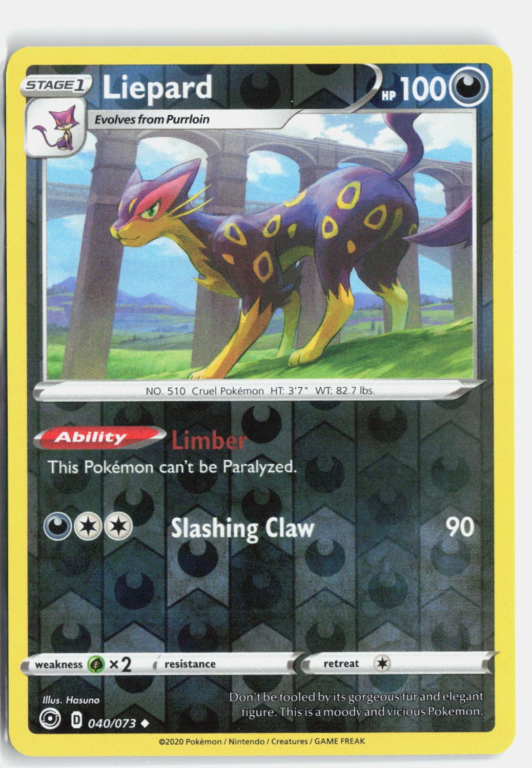 Liepard Reverse Holo Uncommon Champion's Path 40/73 NM