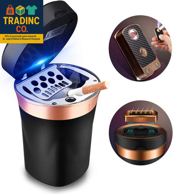 Car Ashtray, Auto Ashtray Cigar Electronic Cigarette Lighter Detachable Solar Po