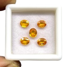 5 Pcs Natural Yellow Sapphire Ceylon 5x4mm Oval Cut Dazzling Loose Gemstones Lot
