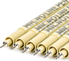 01 Fineliner Ink Pens, 0.25mm Black Micro Fine Point Drawing Pens Waterproof Arc