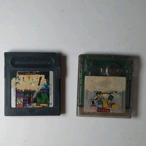 Tetris DX & Pokémon Puzzle Challenge Nintendo Gameboy DAMAGED ART  Tested READ