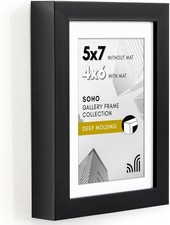 5x7 Picture Frame with Shatter-Resistant Glass - Use as 4x6 Frame with Mat