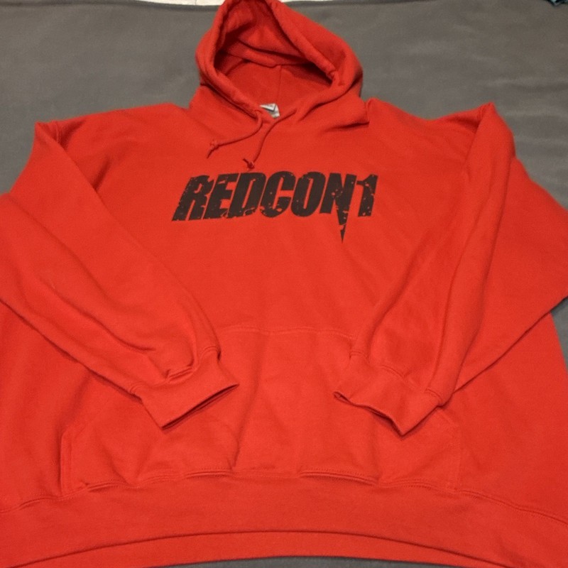Gildan Heavy Blend Men’s Hoodie 2XL Red/Black Fleece Pullover Kai Greene