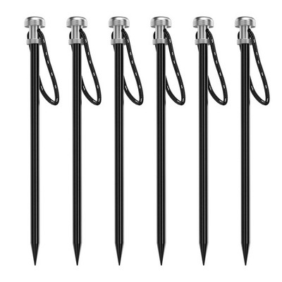 7075 Aluminum Tent Stakes 6-Pack - Lightweight, Durable for Camping & Outdoors