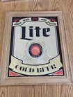 Vintage Mirror Miller Lite Beer Wood Frame 22.5" x 28.5" Bar/Pub Sign Man Cave