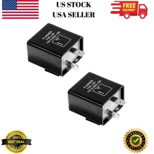2 Pack 2-Pin Electronic Turn Signal Flasher Relay,12V Adjustable LED Turn Signal