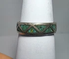 Sterling Silver Turquoise Inlayed Ring Size 7.5 Vintage