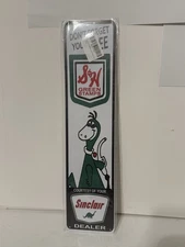 Sinclair Dino Green Stamps 16x4 Metal Sign Retro Garage Auto