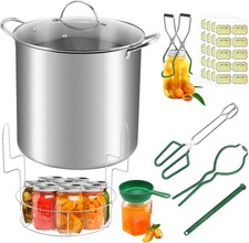 Stainless Steel 21.5QT Water Bath Canning Pot 6 Pieces Canning Tools Set Beginne