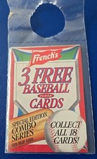 French's Baseball Trading Card 3 Card Pack Combo Cards Sealed