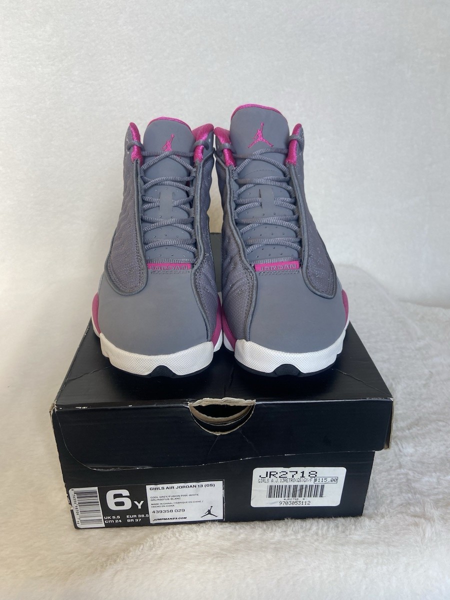 Jordan スニーカー グレー ピンク ミント Air Jordan 13 GS Cool Grey Fusion Pink Size 6 | eBay