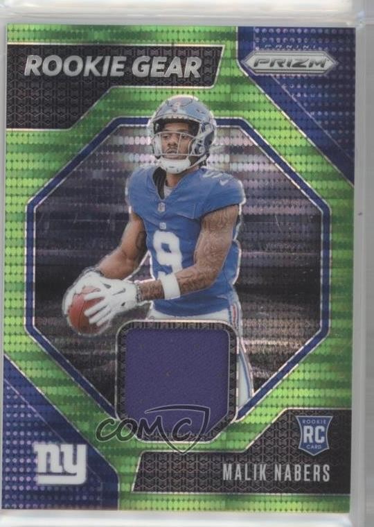 2024 Panini Prizm Rookie Gear Neon Green Pulsar Prizm Malik Nabers #RG-MNS RC