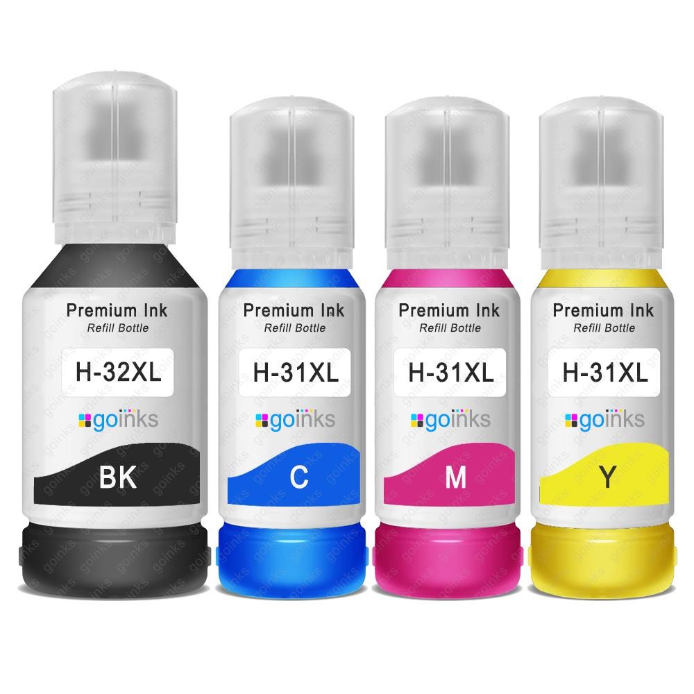4 Refill Ink Bottles (Set) Compatible for HP Smart Tank 5106 555 7006 ...