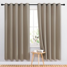 NICETOWN Room Darkening Curtains Bedroom Taupe Thermal Insulated 66x72" 2 Panels