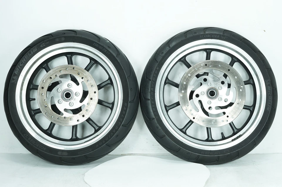 2013 Harley Sportster XL883 SuperLow OEM Front & Rear Wheel Rim Tire 18" 17" Foto 2 de 4