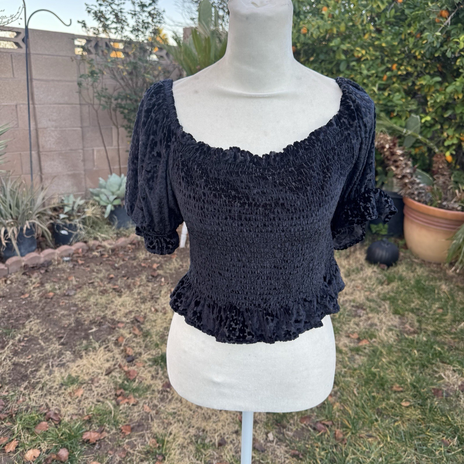 Rewind Soft Velvet Pattern Black Cottagecore Girl… - image 2