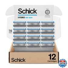 Schick Hydro Dry Skin Razor Refills for Men, 12 Count