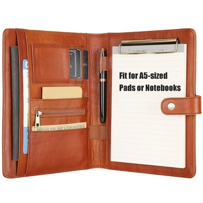 Small Portfolio Binder with Clipboard - A5 Binder Padfolio for Men Mini 5x8 P...