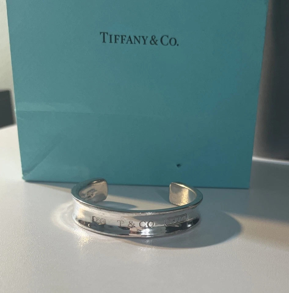 Tiffany  & Co. 1997 925 Sterling Silver 1837 Collection Cuff Bracelet - Image 2 of 4