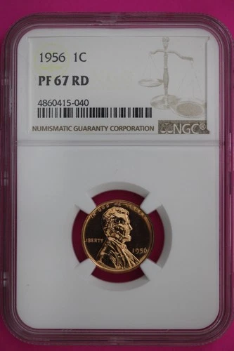1956 PF 67 Red Lincoln Wheat Cent Proof Coin NGC certified Authentic Slab 290