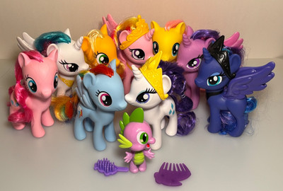 Lot of 9 My Little Pony MLP Lot 6'' Brushable Figures + Spike
