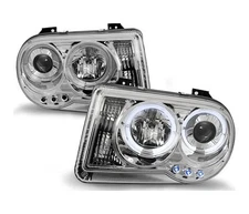 headlights for CHRYSLER 300C 2005 2006 2007 2008 2009 2010 angel eyes chrome LHD