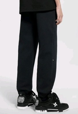 Louis Vuitton Fleece Track Pants Black All Over Monogram Pattern Men's Large