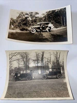 1920s Snapshot Dapper  Man Funeral Sitting on Ford Model T Antique  Willys Knigh