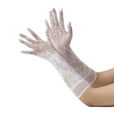 Lace Hollow Design Long Sleeve Gloves Perfect for Weddings and Parties