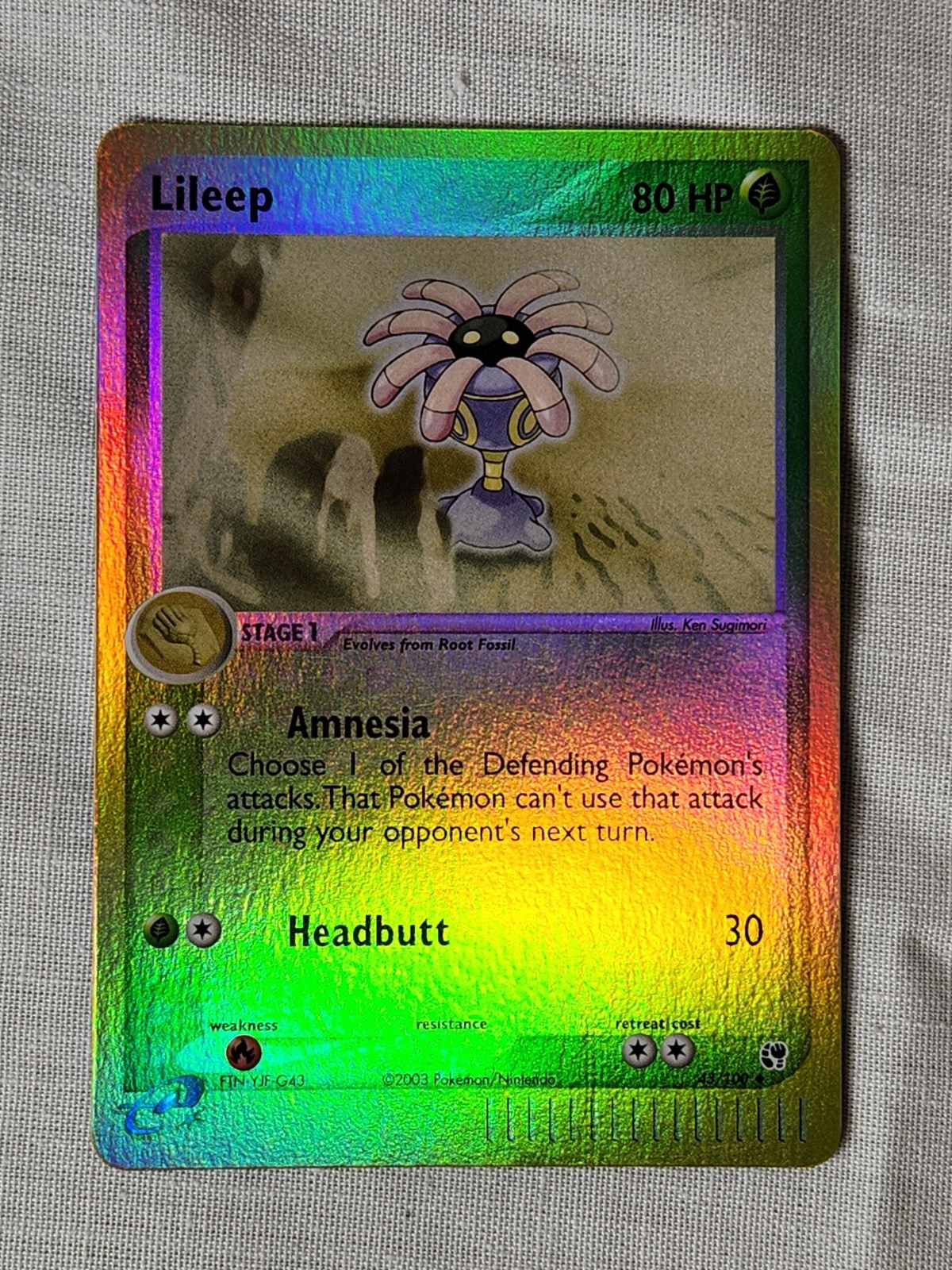 Played Lileep - Reverse Holo 43 Sandstorm Pokemon TCG