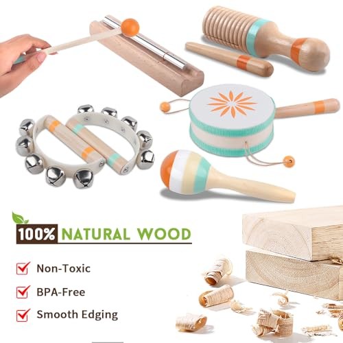 Toddlers Musical Instruments-Baby Montessori Wooden Musical Toys for Toddlers  - Picture 5 of 7