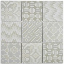 Mosaico IN Ceramica Beige Motivo Specchio Piastrelle Piatto Doccia Parete Bad 1