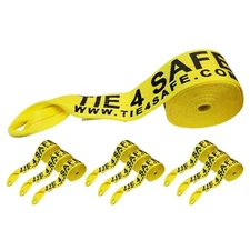 10 Pack Heavy Duty Flatbed Truck 4" x 30' Winch Tie Down Strap w/Loop End 5400LB