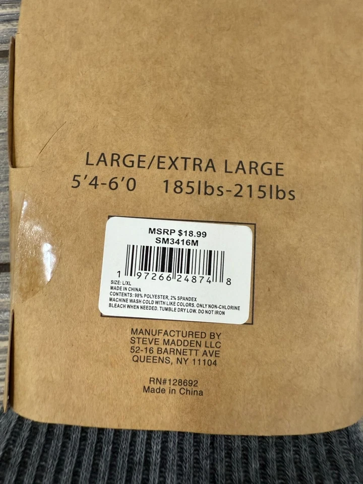 Steve Madden Suéter Medias con Pies L/XL Gris Jaspeado Cálido y Elástico Foto 4 de 4