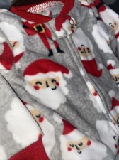 Carters Newborn Santa Claus Fleece One Piece Footed Pajamas Zippered Very Warm